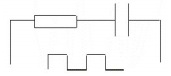 Diagram for question: If you apply this waveform to this circuit, what is the output across the capacitor?