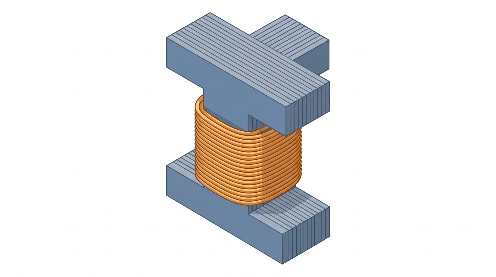 A concentrated winding: each coil is wound round one individual stator tooth.