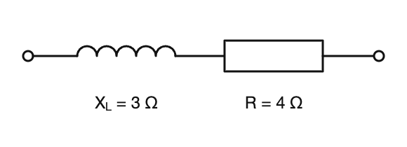 Diagram for question: In the circuit shown, impedance will be