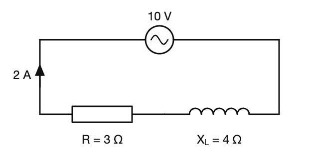 Diagram for question: The true power developed in this circuit is