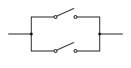 Diagram for question: What Logic Gate does this switch circuit indicate?