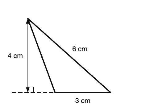 Diagram for question: Find the area of the triangle shown below: